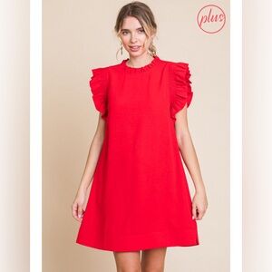 Solid Tomato Red Dress in 1X, 2X, 3X